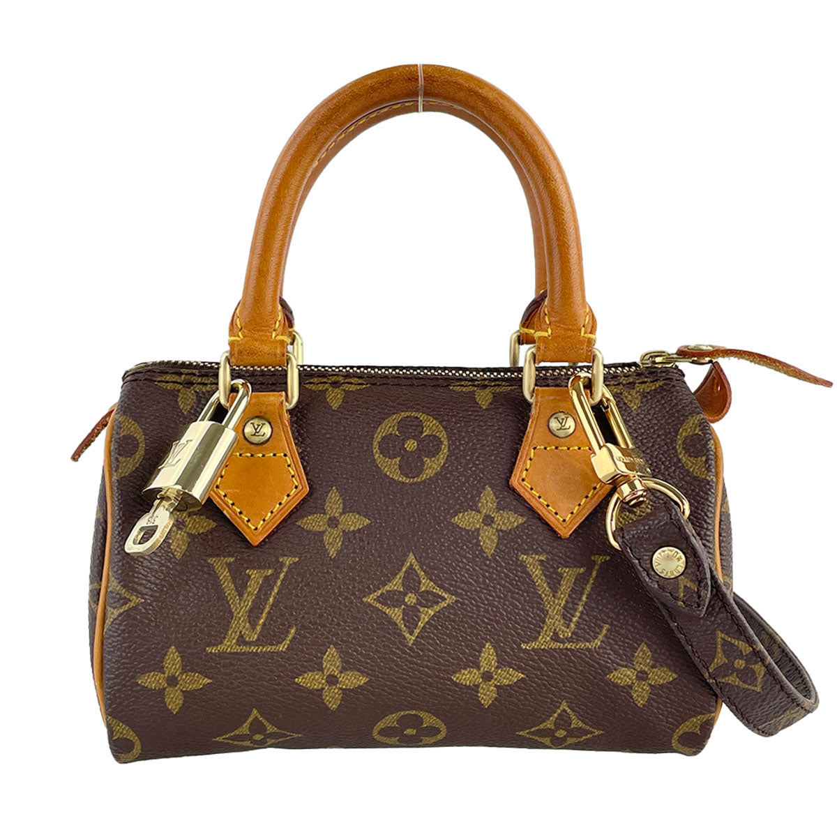 Louis Vuitton Monogram Mini speedy Coated Canvas Fabric Brown 2way Handbag 4944