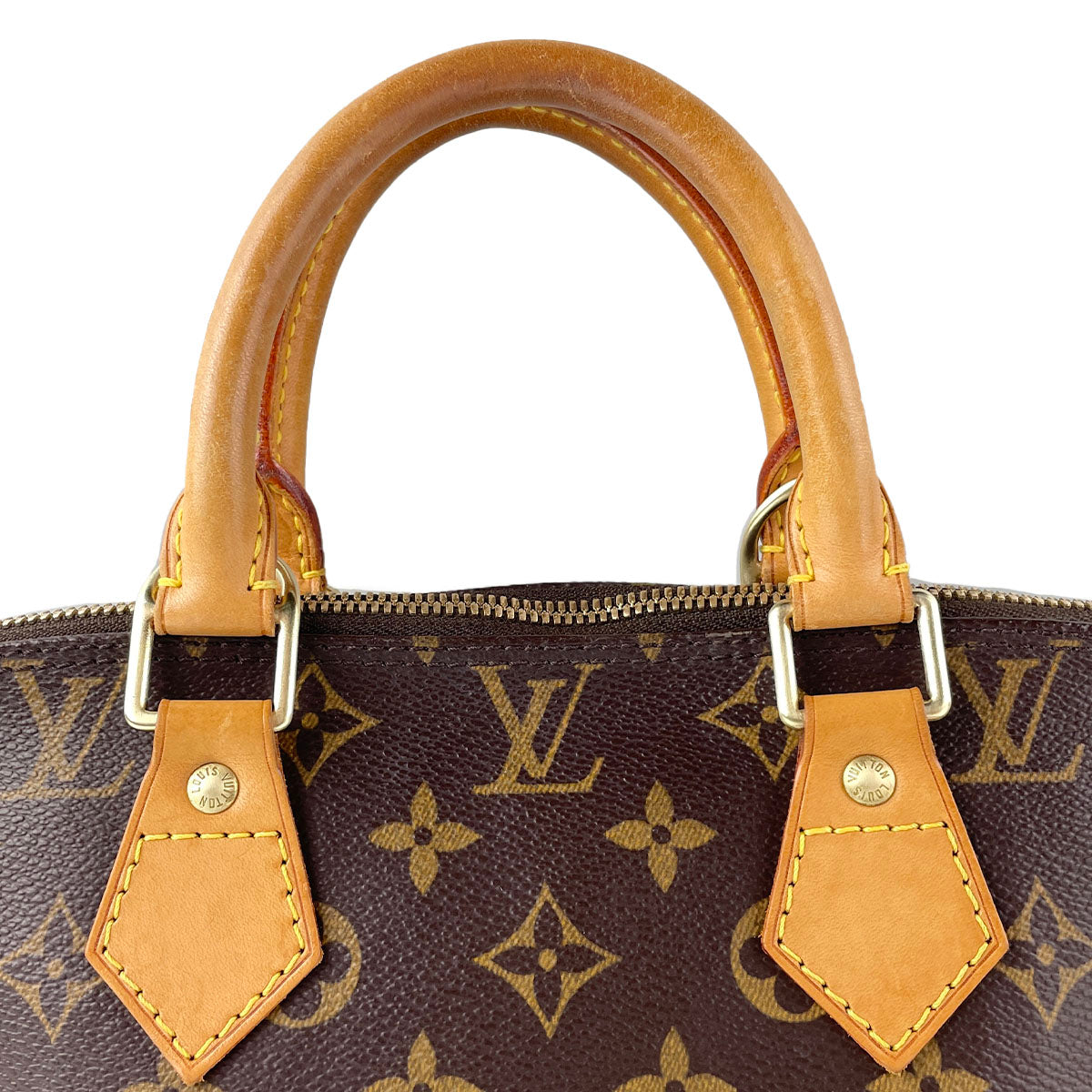 Louis Vuitton Monogram Alma 2way Coated Canvas Fabric Brown Handbag 4882