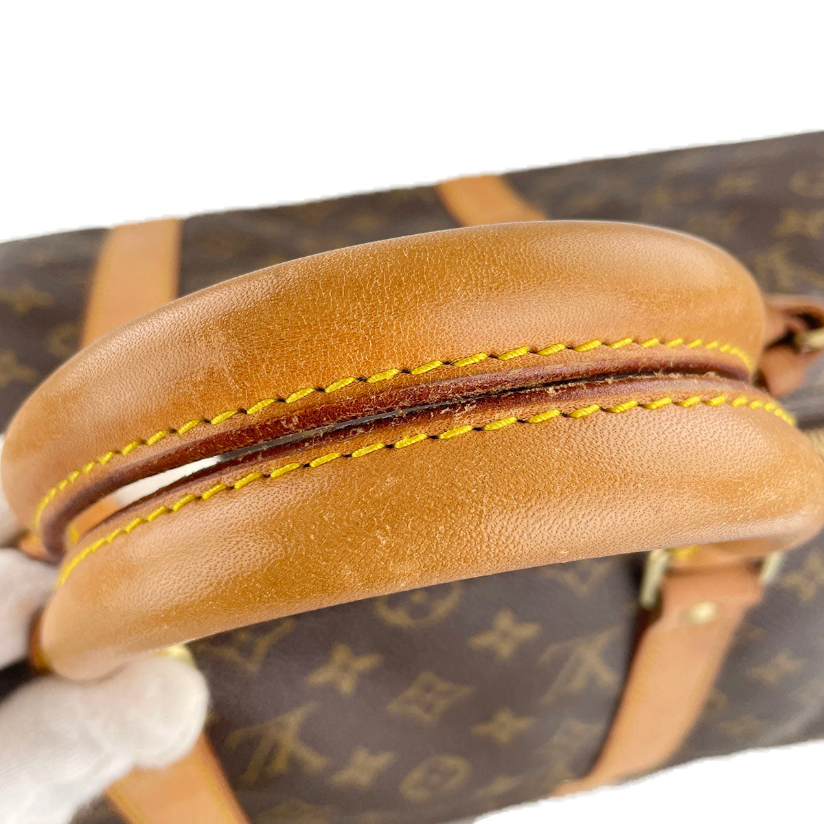 Louis Vuitton Monogram Keepall 50 Leather Fabric Brown Boston Bag 4662