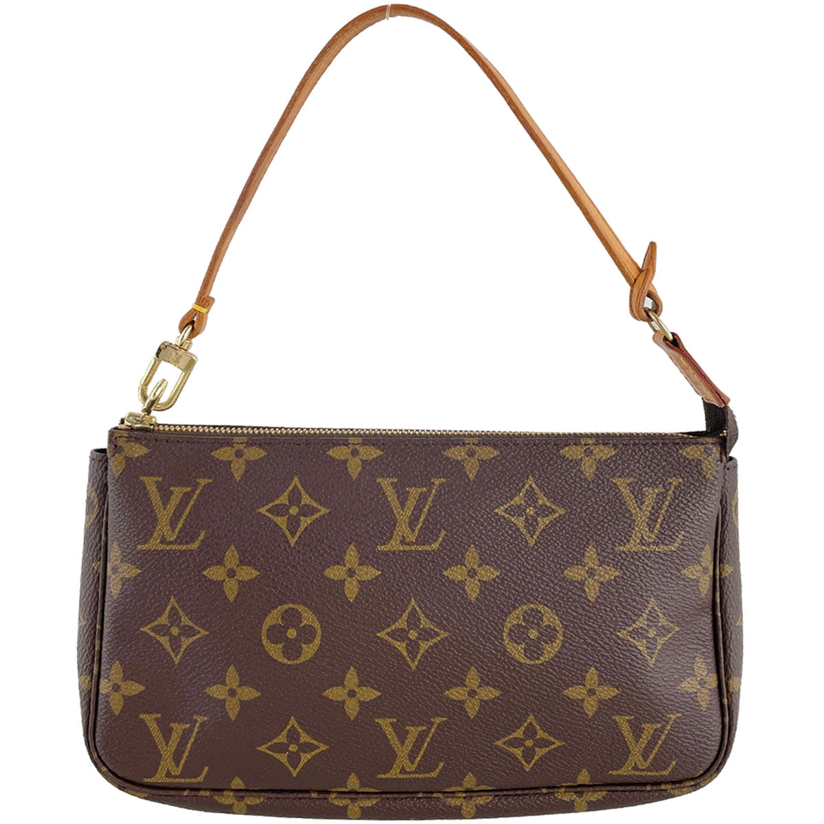 Louis Vuitton Monogram Pochette Accessoires Coated Canvas Brown Handbag 4891
