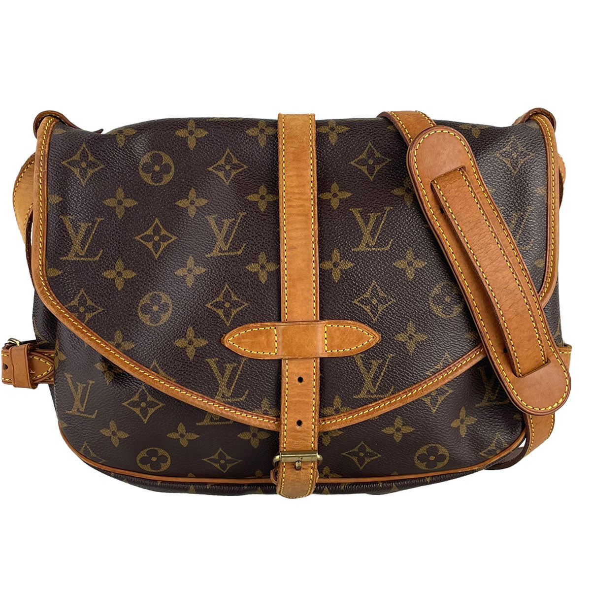 Louis Vuitton Monogram Saumur 30 Coated Canvas Fabric Brown Shoulder bag 4852
