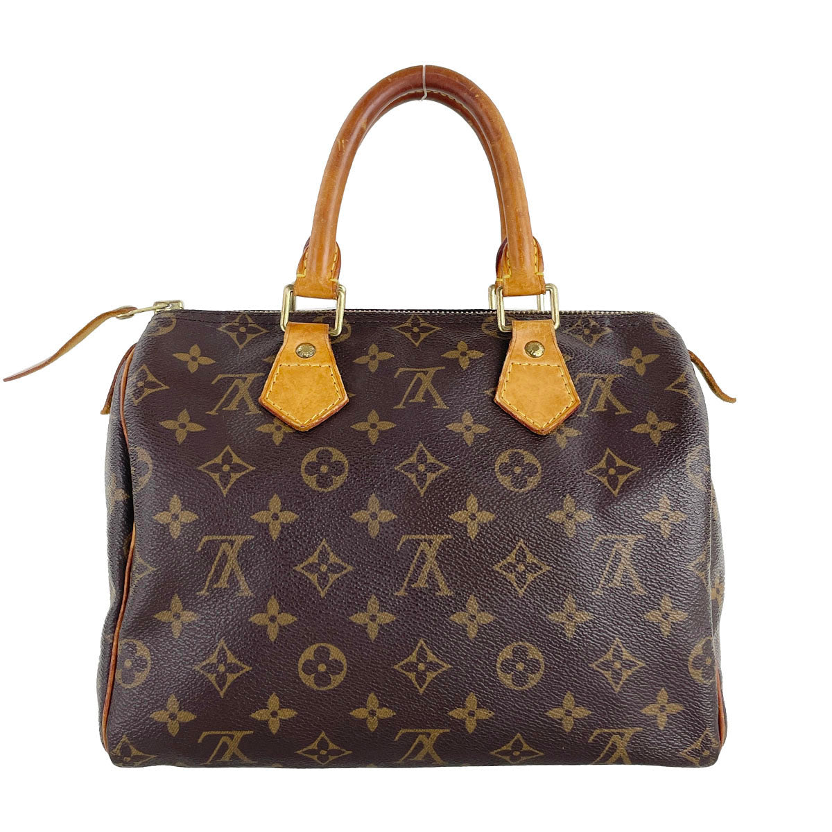Louis Vuitton Monogram Speedy 25 Coated Canvas Fabric Brown Handbag 4899