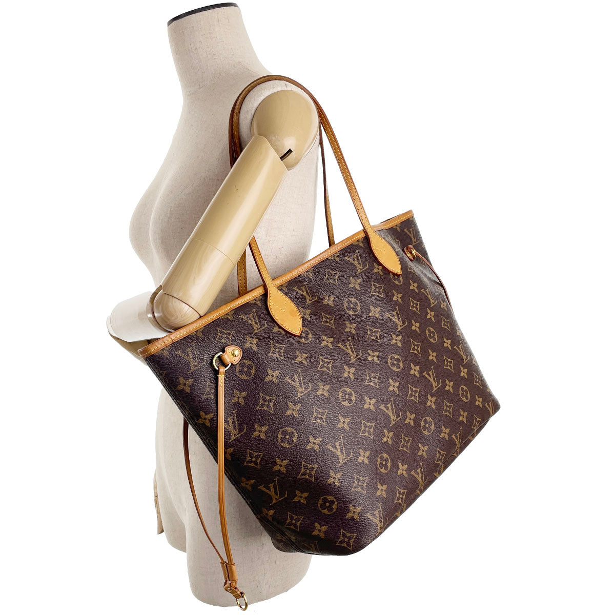 Louis Vuitton Monogram Neverfull MM Coated Canvas Fabric Brown Tote bag 4910