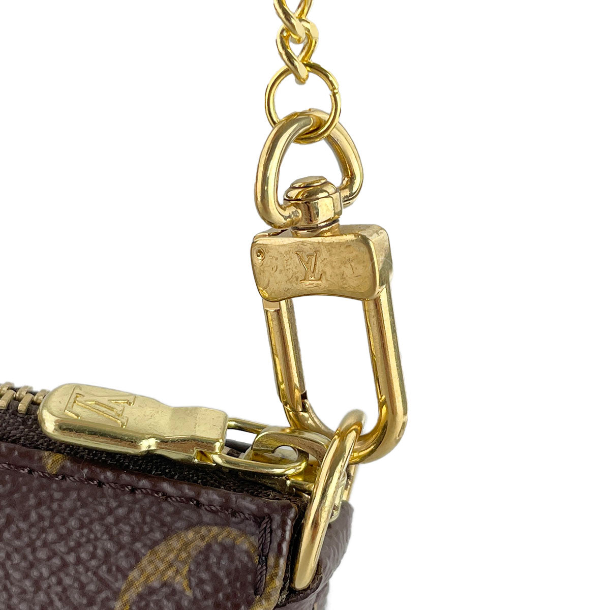 Louis Vuitton Monogram Mini Pochette Accessoires Coated Canvas Brown Pouch 4903