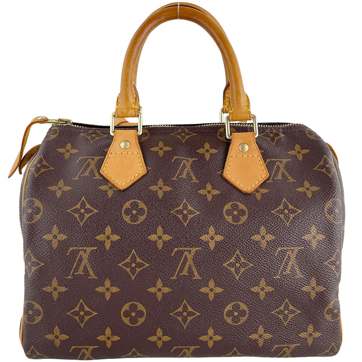 Louis Vuitton Monogram Speedy 25 Coated Canvas Fabric Brown Handbag 4892