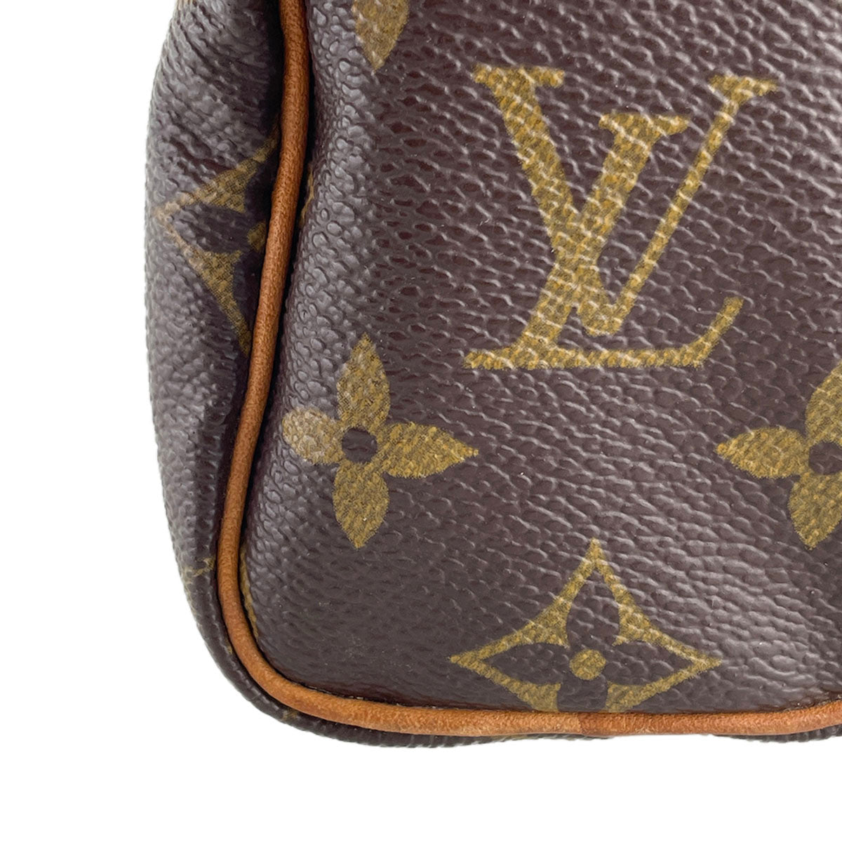Louis Vuitton Monogram Mini speedy Coated Canvas Fabric Brown 2way Handbag 4934