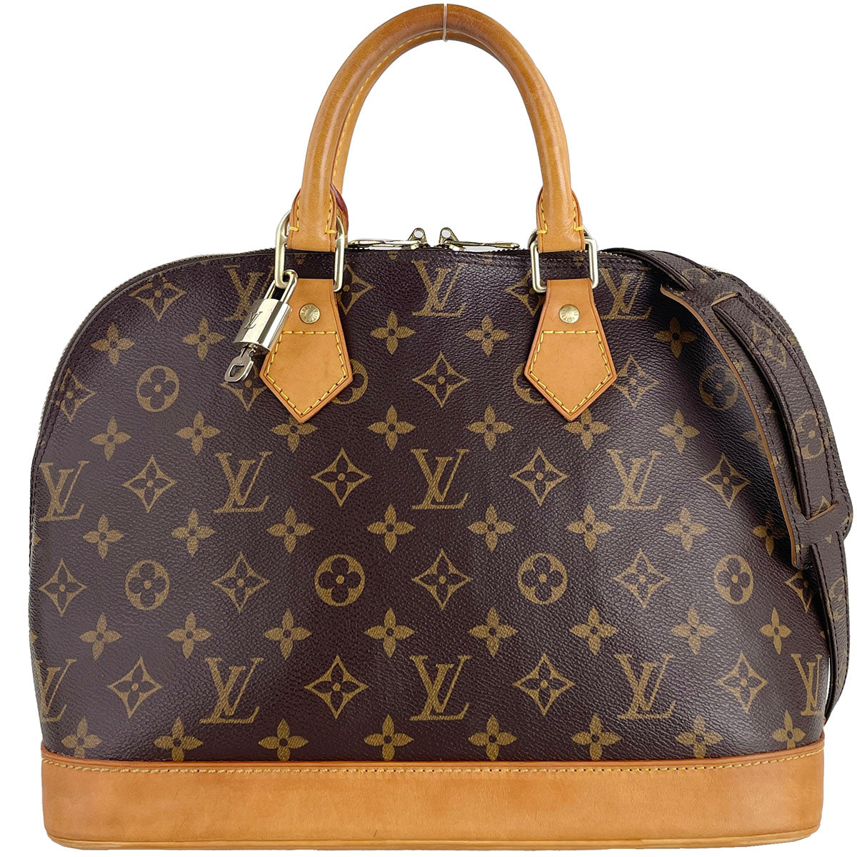 Louis Vuitton Monogram Alma 2way Coated Canvas Fabric Brown Handbag 4882