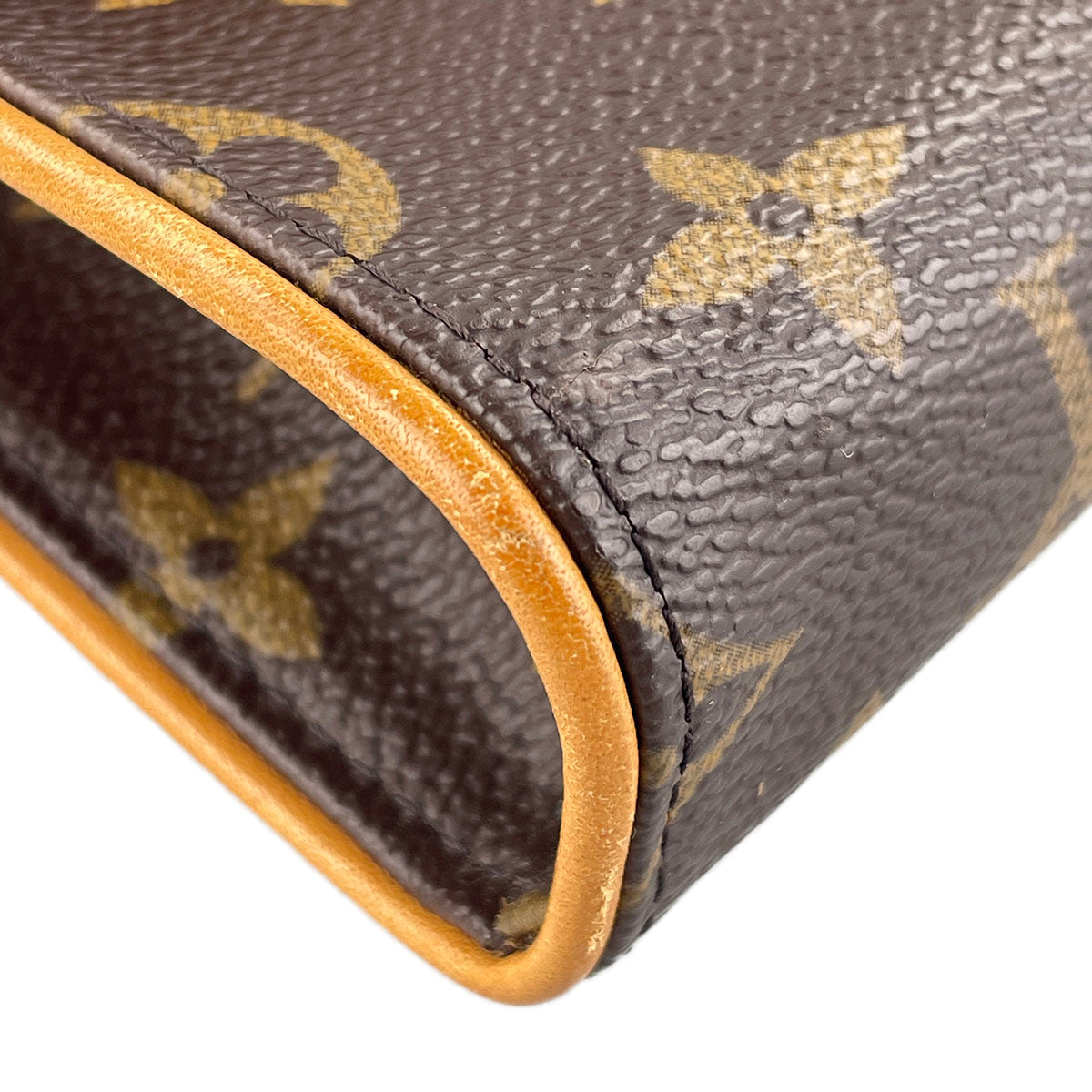 Louis Vuitton Monogram Pochette Florentine Coated Canvas Suede Brown Pouch 4875
