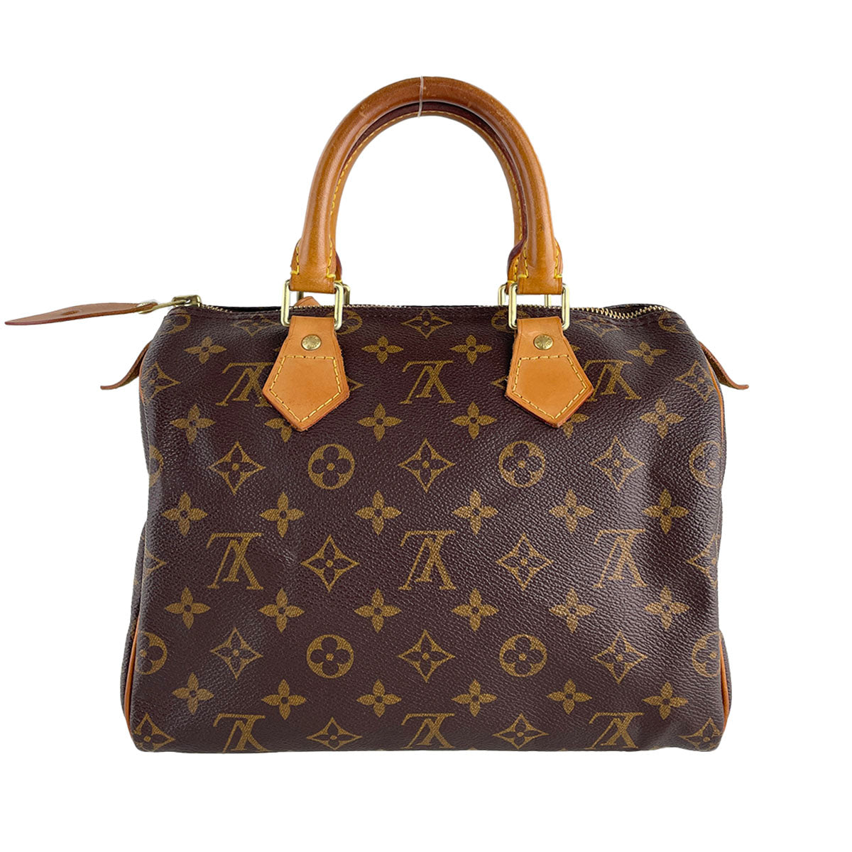 Louis Vuitton Monogram Speedy 25 Coated Canvas Fabric Brown Handbag 4925