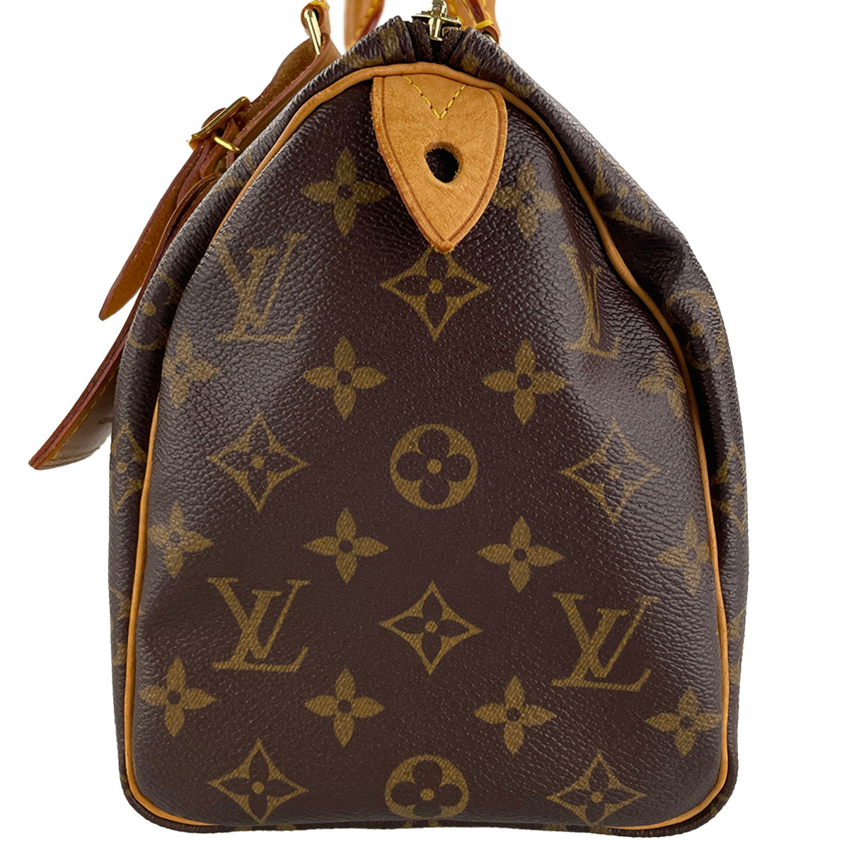 Louis Vuitton Monogram Speedy 25 Coated Canvas Fabric Brown Handbag 4907