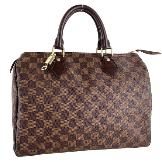 Louis Vuitton Damier Speedy 30 Coated Canvas Fabric Brown Handbag 4893
