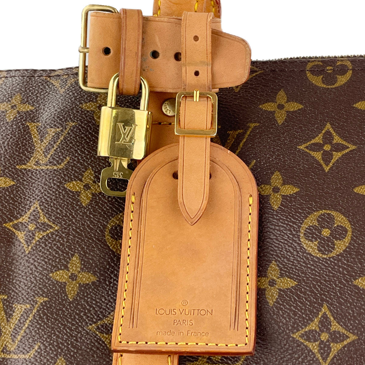 Louis Vuitton Monogram Keepall 50 Leather Fabric Brown Boston Bag 4662