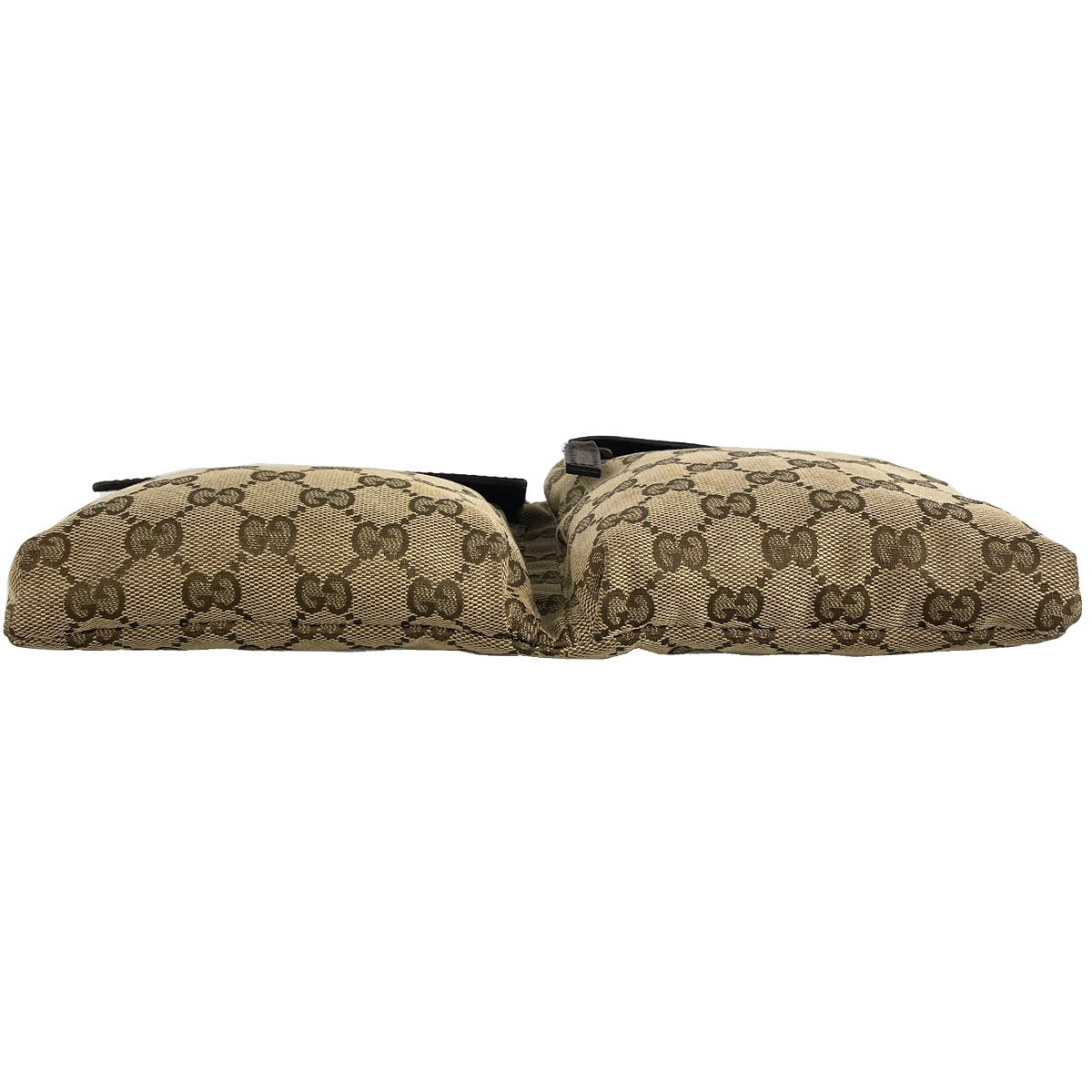 GUCCI GG Canvas Sherry Line Canvas Fabric Beige Brown Waist bag 4923