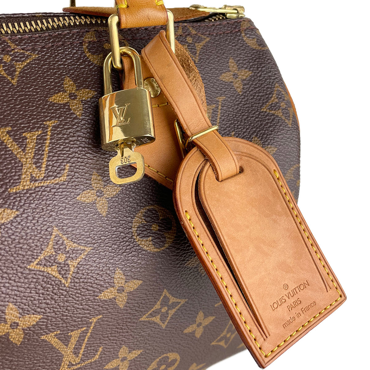 Louis Vuitton Monogram Speedy 25 Coated Canvas Fabric Brown Handbag 4925