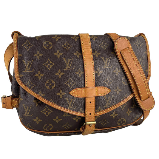 Louis Vuitton Monogram Saumur 30 Coated Canvas Fabric Brown Shoulder bag 4852