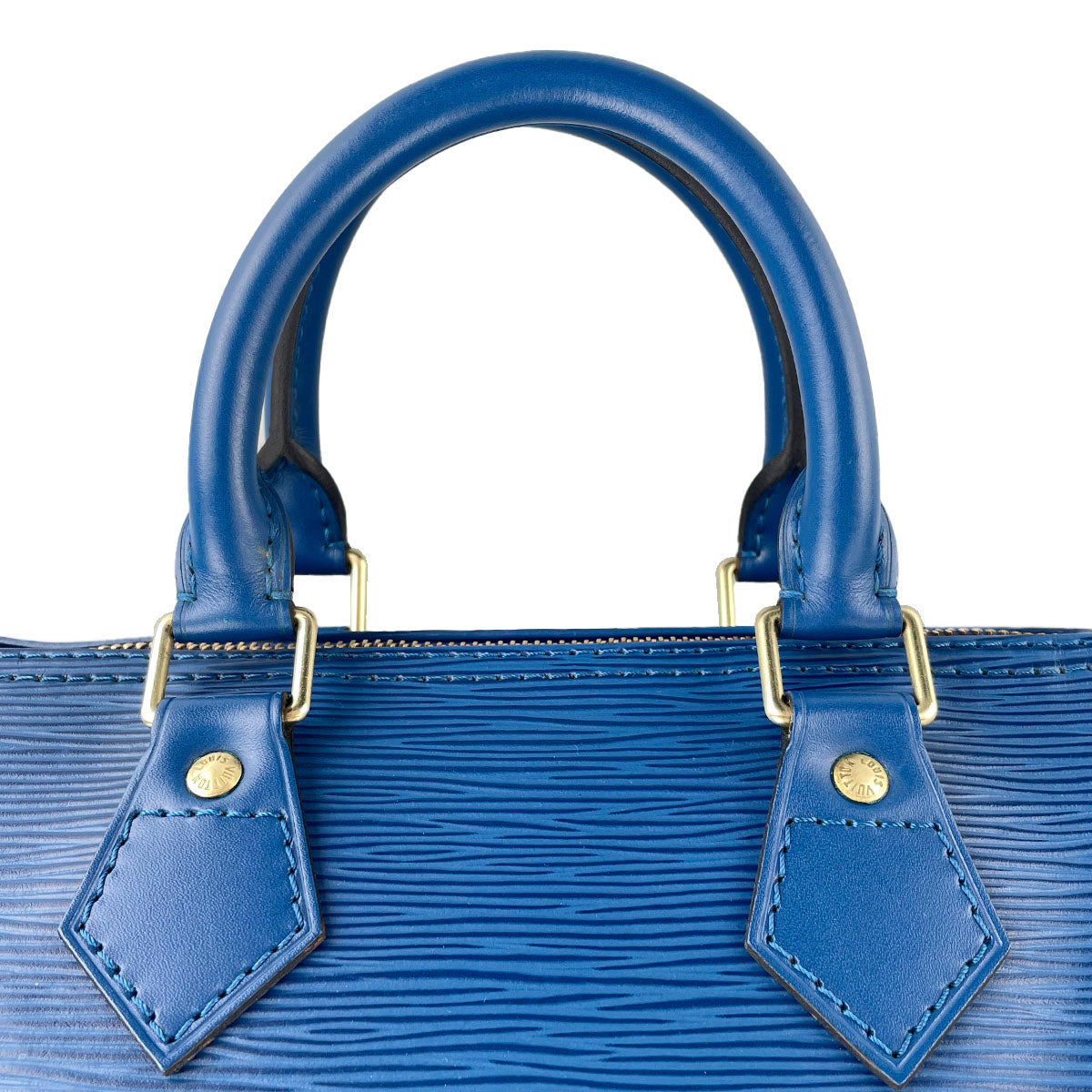 Louis Vuitton Epi Speedy 25 Leather Suede Blue Handbag 4848