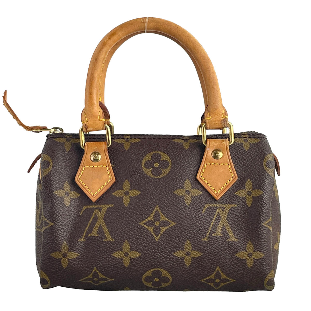 Louis Vuitton Monogram Mini speedy 2way Coated Canvas Fabric Brown Handbag 4860