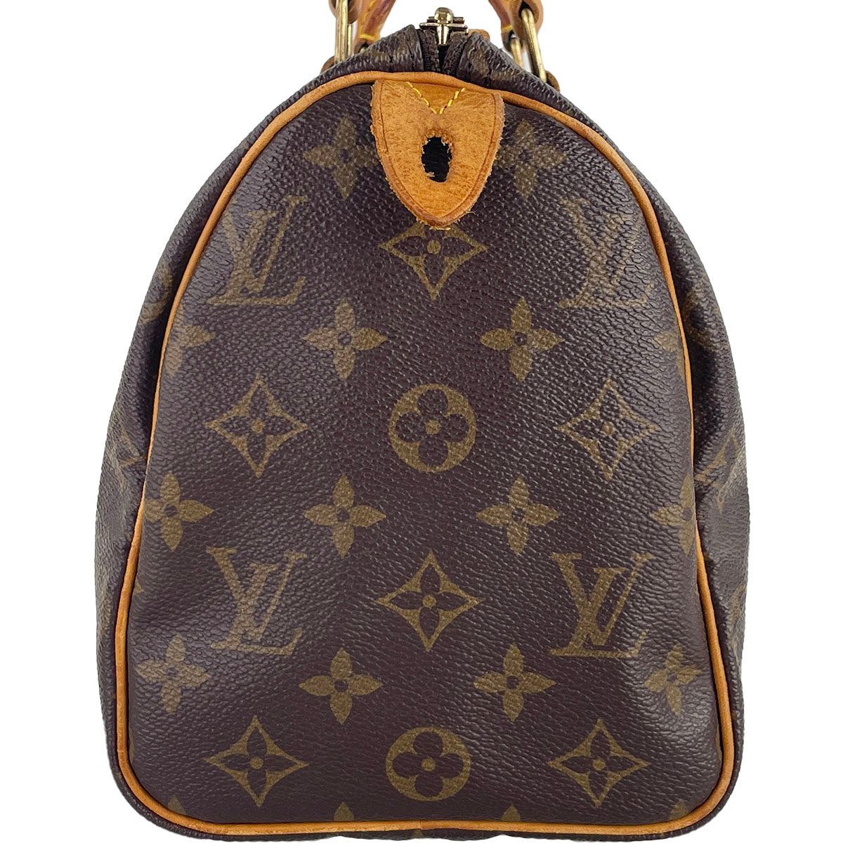 Louis Vuitton Monogram Speedy 25 Coated Canvas Fabric Brown Handbag 4842