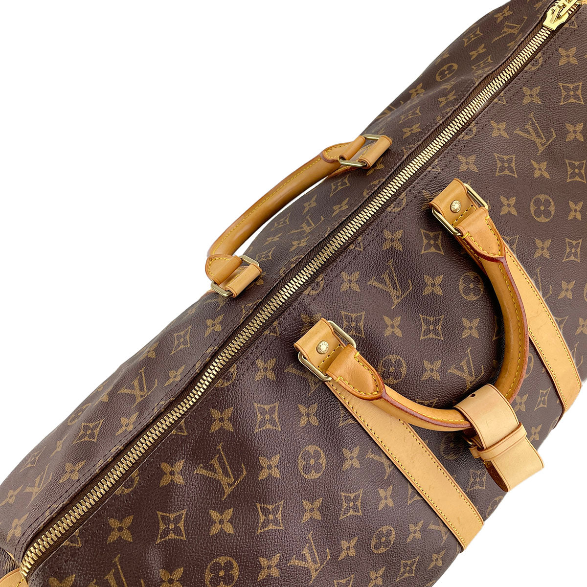 Louis Vuitton Monogram Keepall 55 Coated Canvas Fabric Brown Boston Bag 4857
