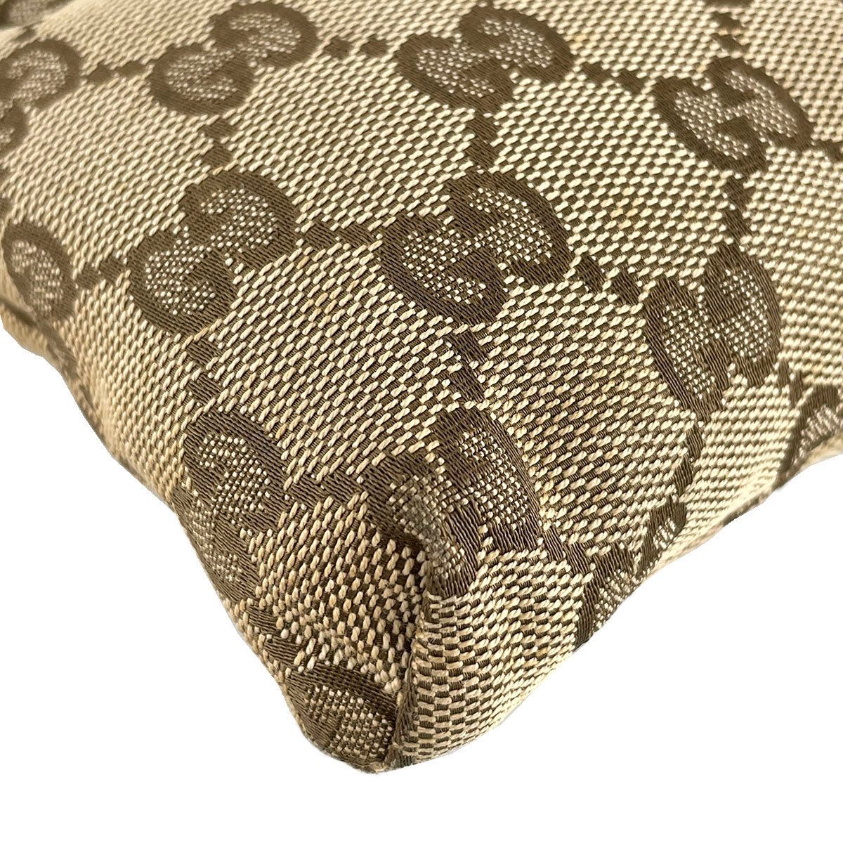 GUCCI GG Canvas Sherry Line Canvas Fabric Beige Brown Waist bag 4923