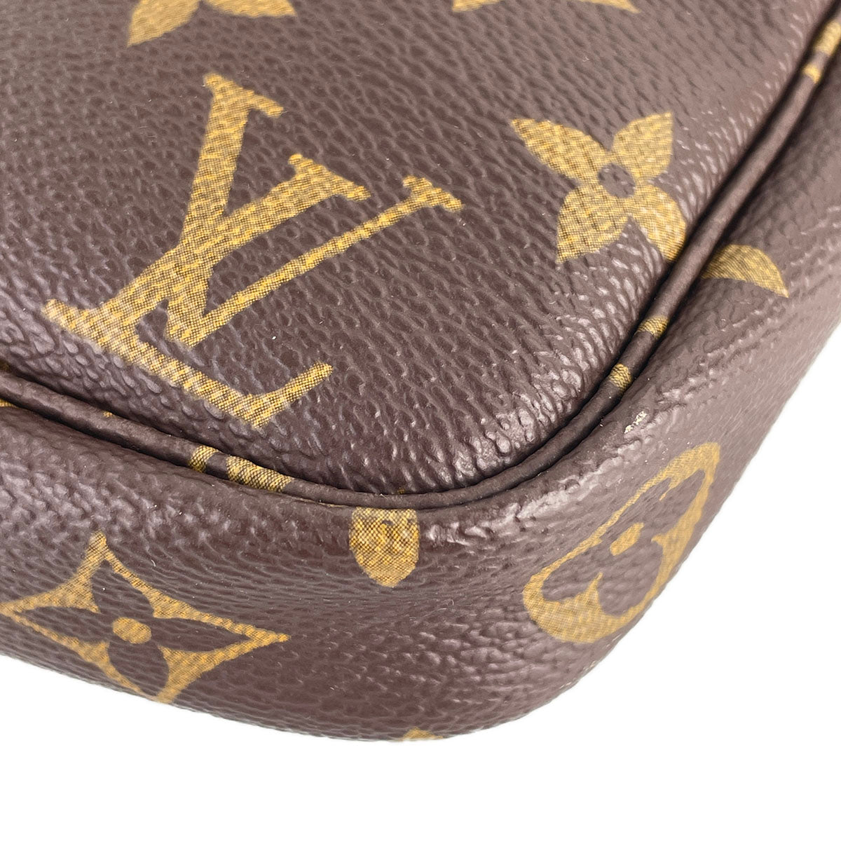 Louis Vuitton Monogram Pochette Accessoires Coated Canvas Brown Handbag 4920