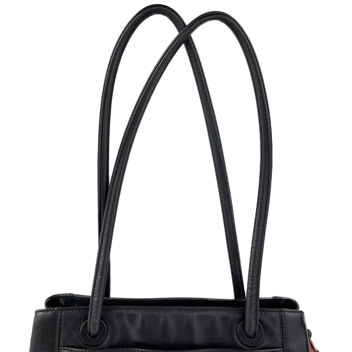 CHANEL Lambskin Leather Fabric Black Fringe Tote bag 4933
