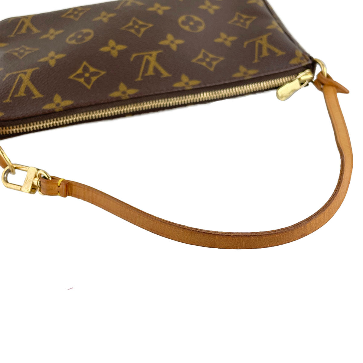 Louis Vuitton Monogram Pochette Accessoires Coated Canvas Brown Handbag 4844