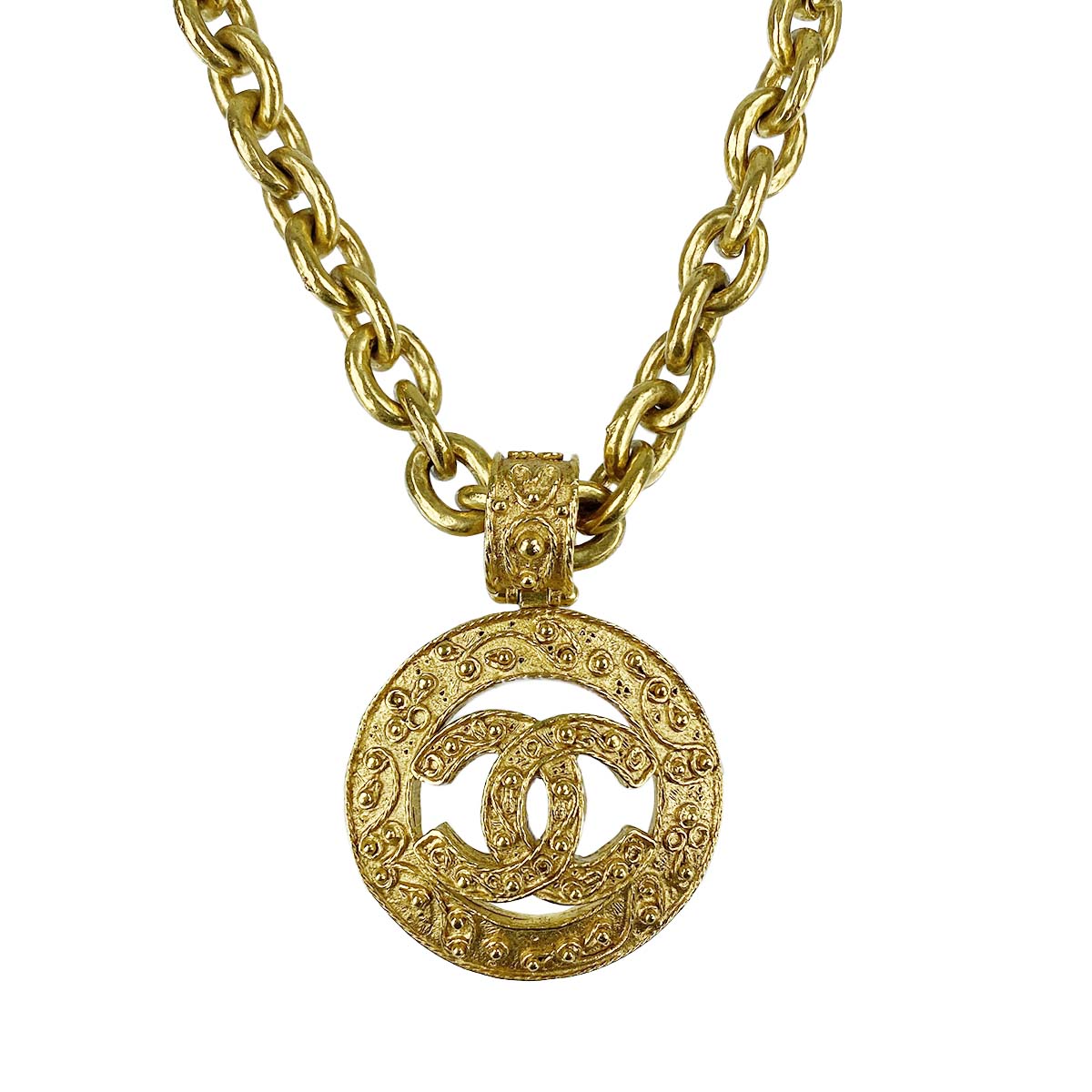CHANEL CC Logos Gold-tone Gold Necklace 64