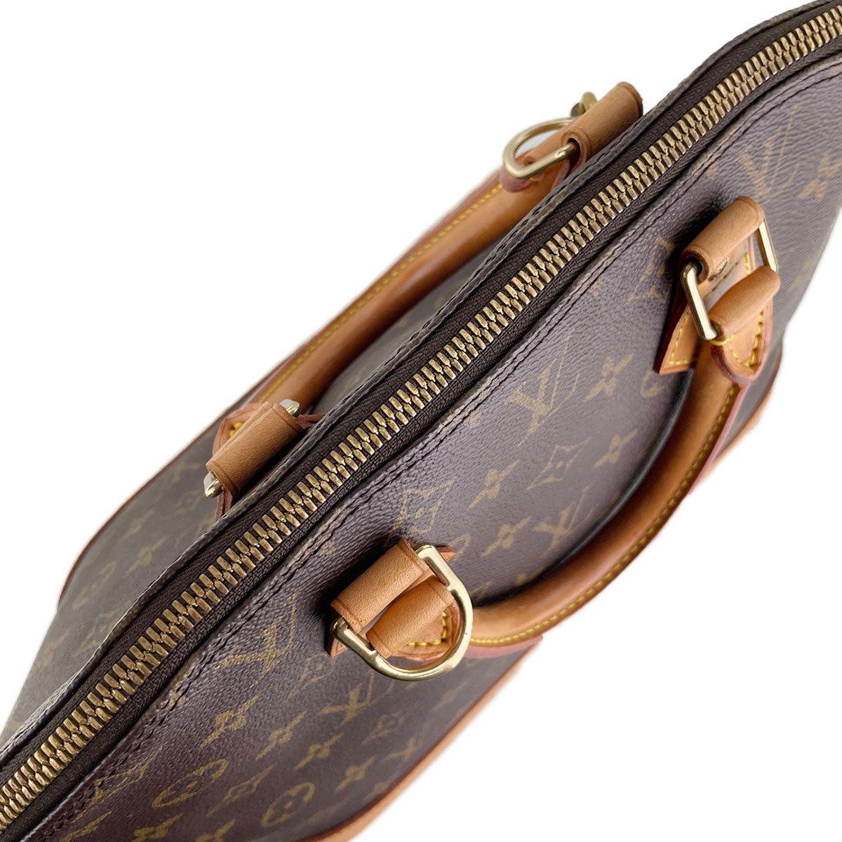 Louis Vuitton Monogram Alma 2way Coated Canvas Fabric Brown Handbag 4902