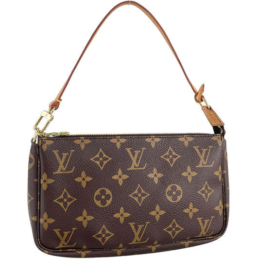 Louis Vuitton Monogram Pochette Accessoires Coated Canvas Brown Handbag 4920