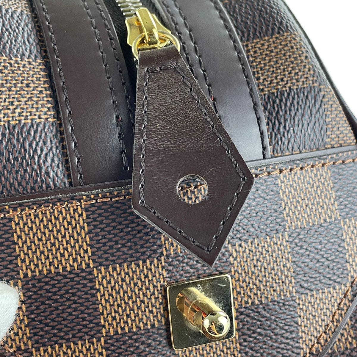 Louis Vuitton Damier Duomo Coated Canvas Suede Brown Handbag 4905