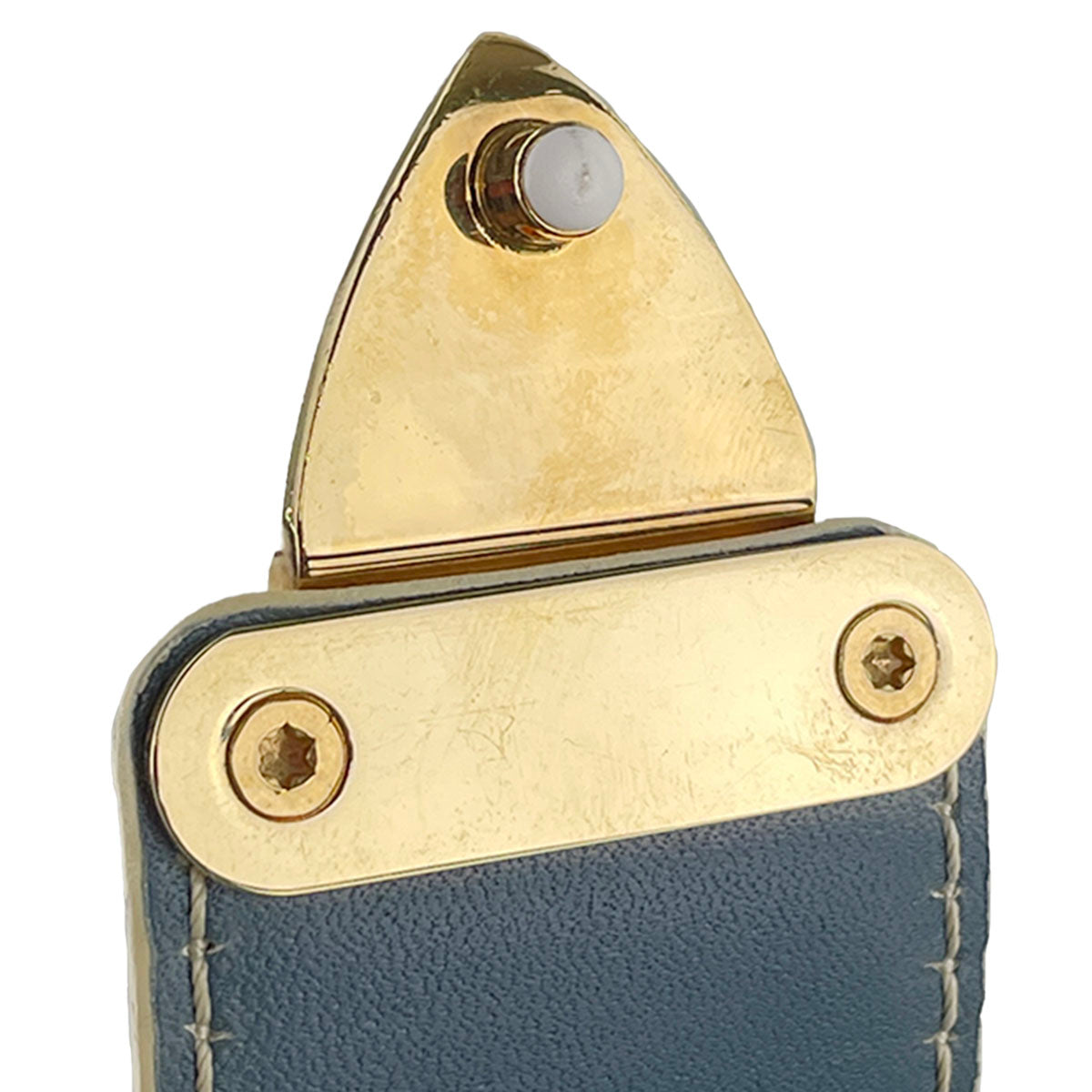 Louis Vuitton Suhali Angenieux PM Leather Fabric Blue Handbag 4851