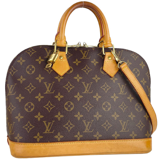 Louis Vuitton Monogram Alma Coated Canvas Fabric Brown Handbag 4829