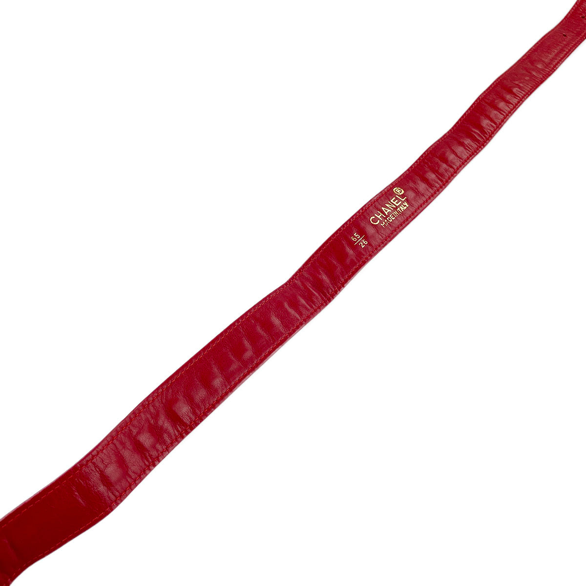 CHANEL Matelasse Lambskin Leather Red Waist bag 4921