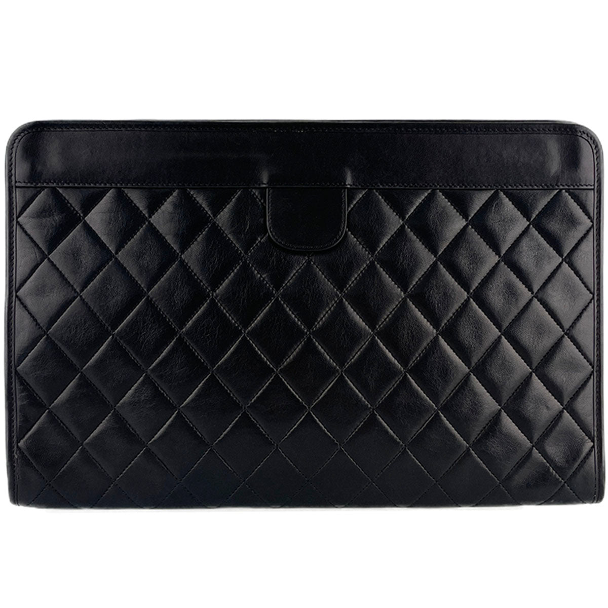 CHANEL Matelasse CC Logos Lambskin Leather Black Clutch bag 4917