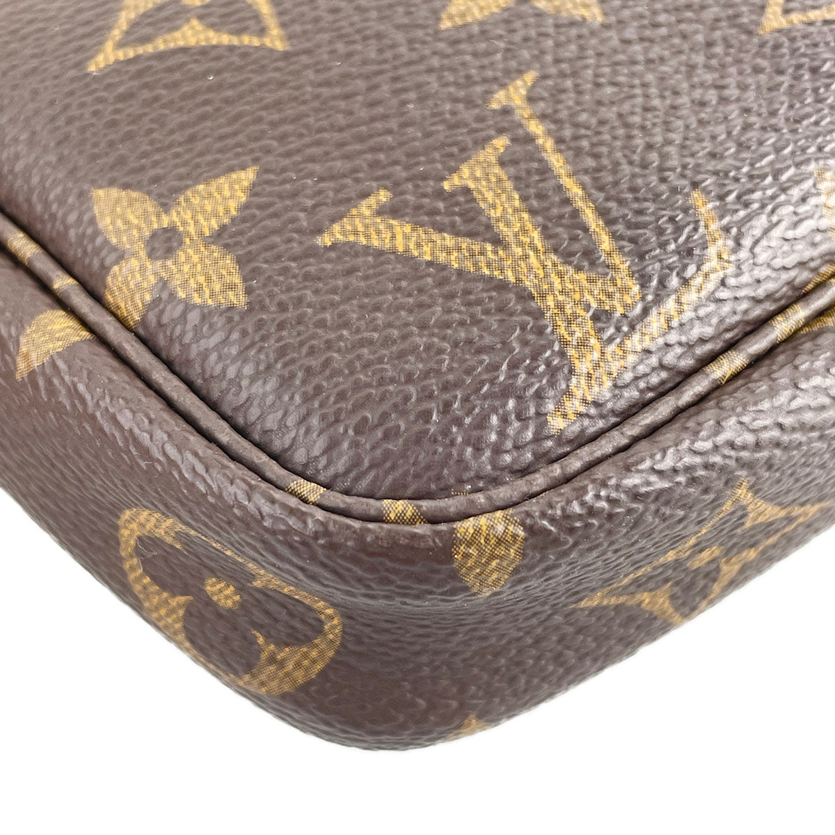 Louis Vuitton Monogram Pochette Accessoires Coated Canvas Brown Handbag 4883
