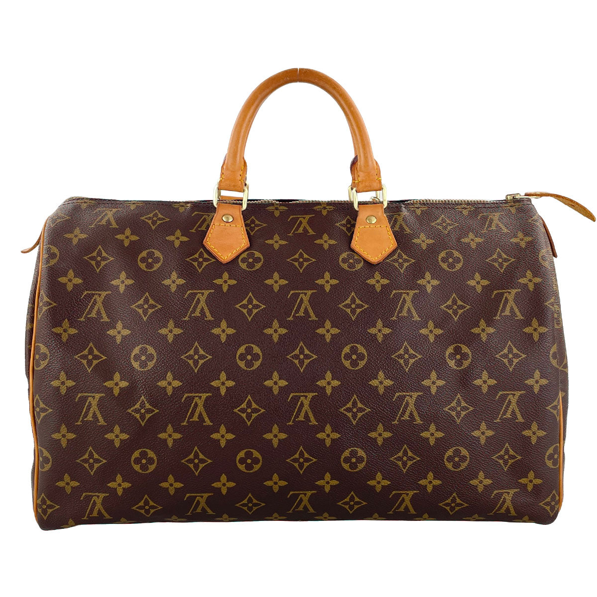 Louis Vuitton Monogram Speedy 40 Coated Canvas Fabric Brown Handbag 4850