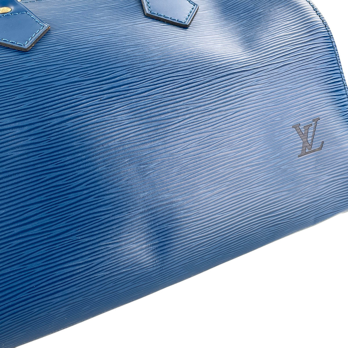 Louis Vuitton Epi Speedy 25 Leather Suede Blue Handbag 4848