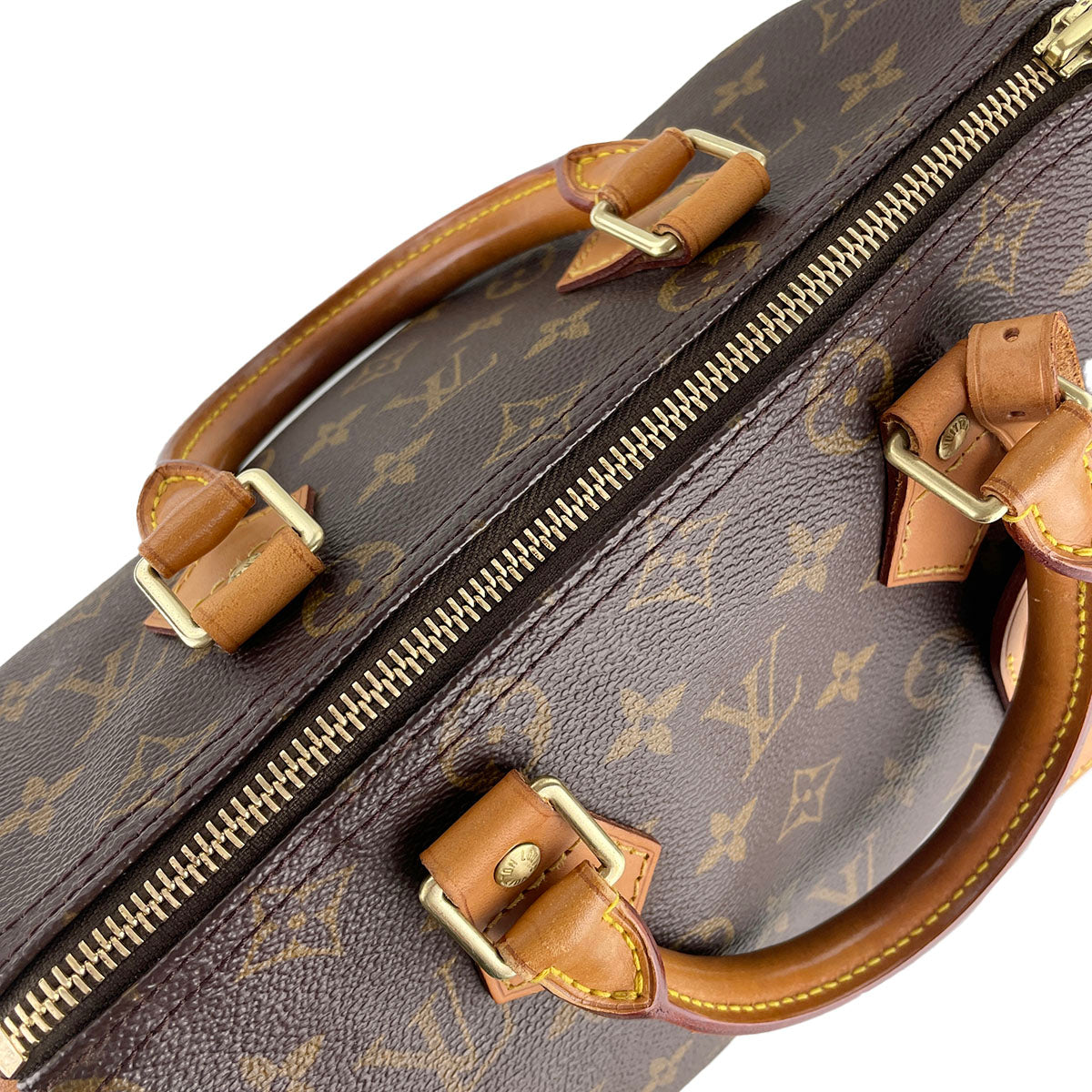 Louis Vuitton Monogram Speedy 25 Coated Canvas Fabric Brown Handbag 4928