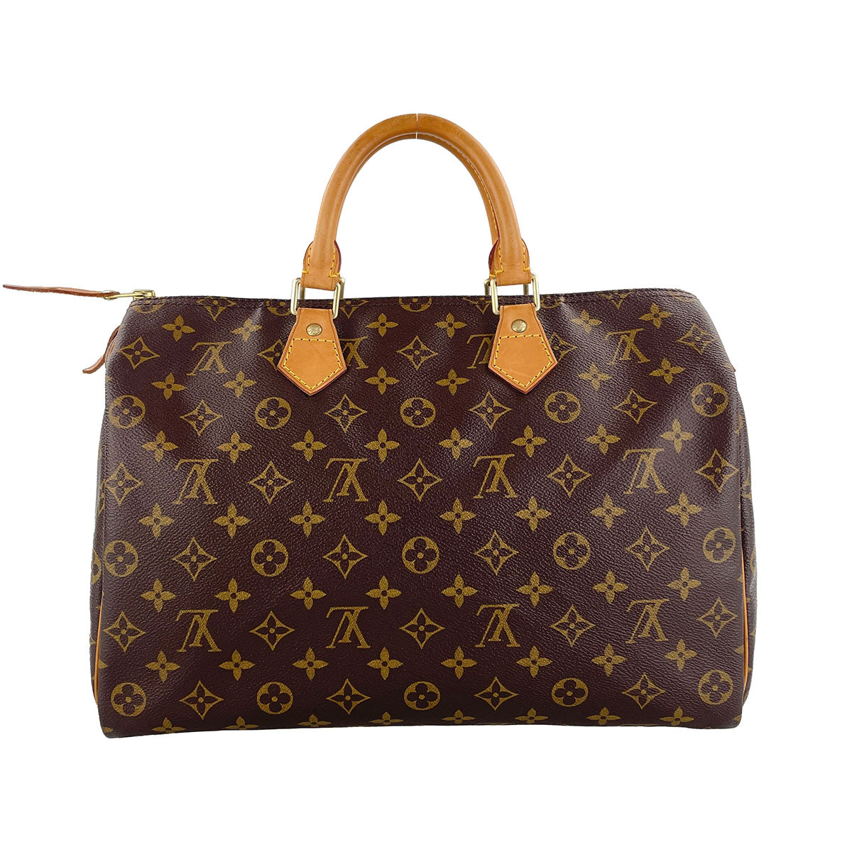 Louis Vuitton Monogram Speedy 35 Coated Canvas Fabric Brown Handbag 4849