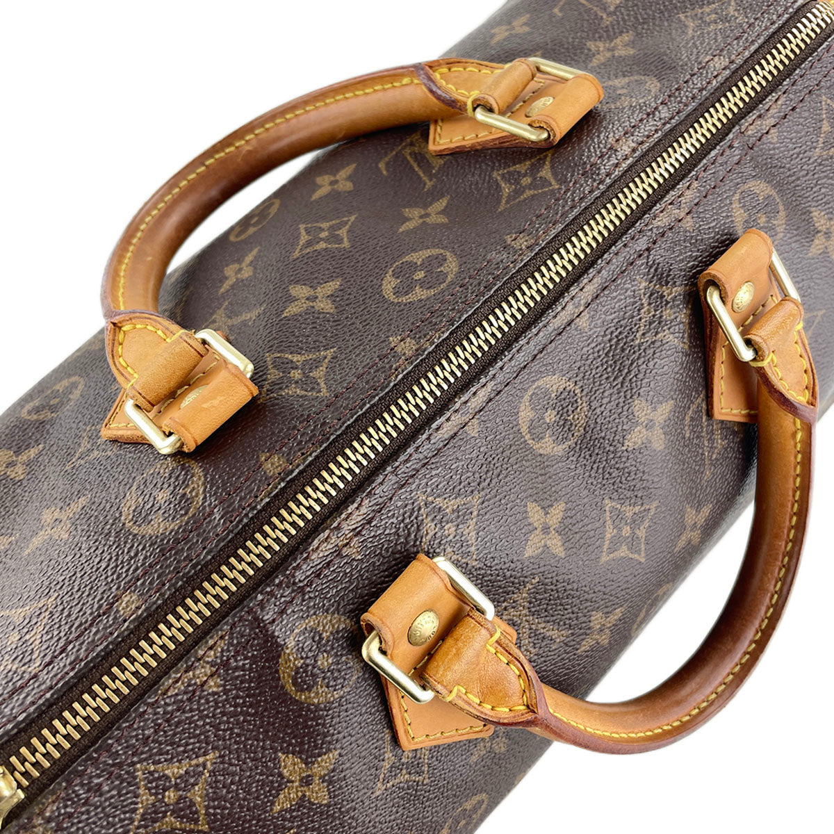 Louis Vuitton Monogram Speedy 30 Coated Canvas Fabric Brown Handbag 4935