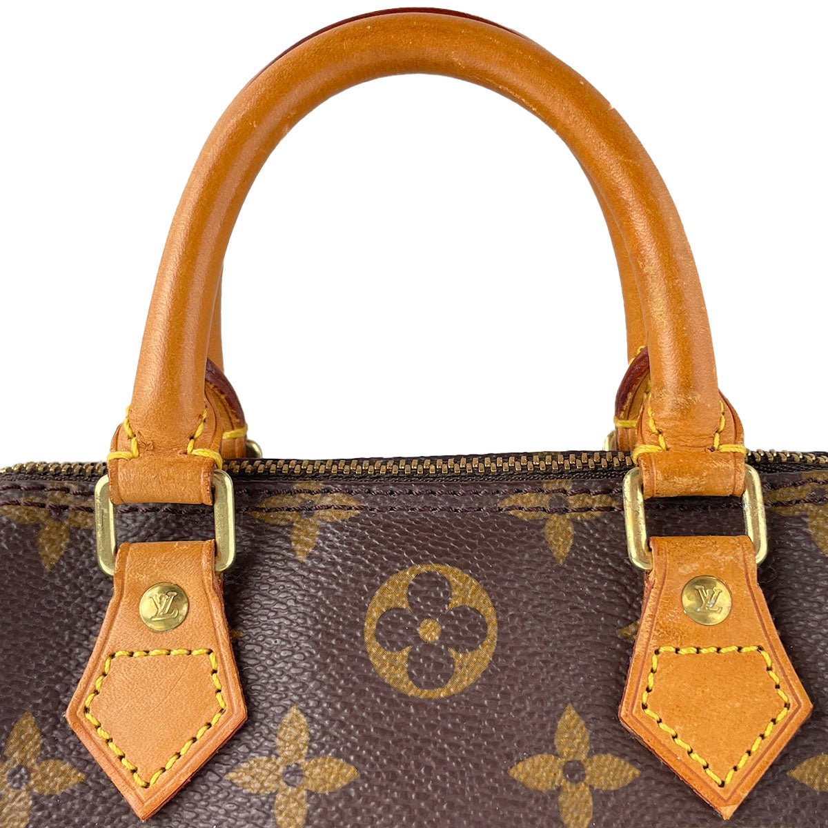 Louis Vuitton Monogram Mini speedy 2way Coated Canvas Fabric Brown Handbag 4853