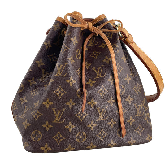 Louis Vuitton Monogram Petit Noe Coated Canvas Fabric Brown Shoulder bag 4846