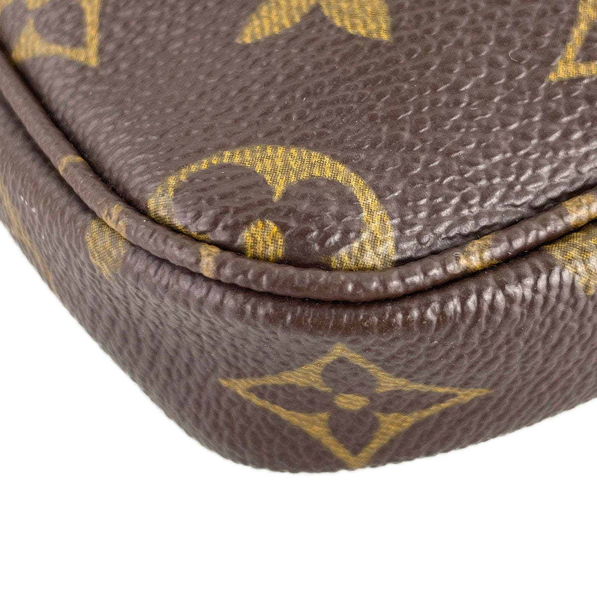 Louis Vuitton Monogram Mini Pochette Accessoires Coated Canvas Brown Pouch 4903