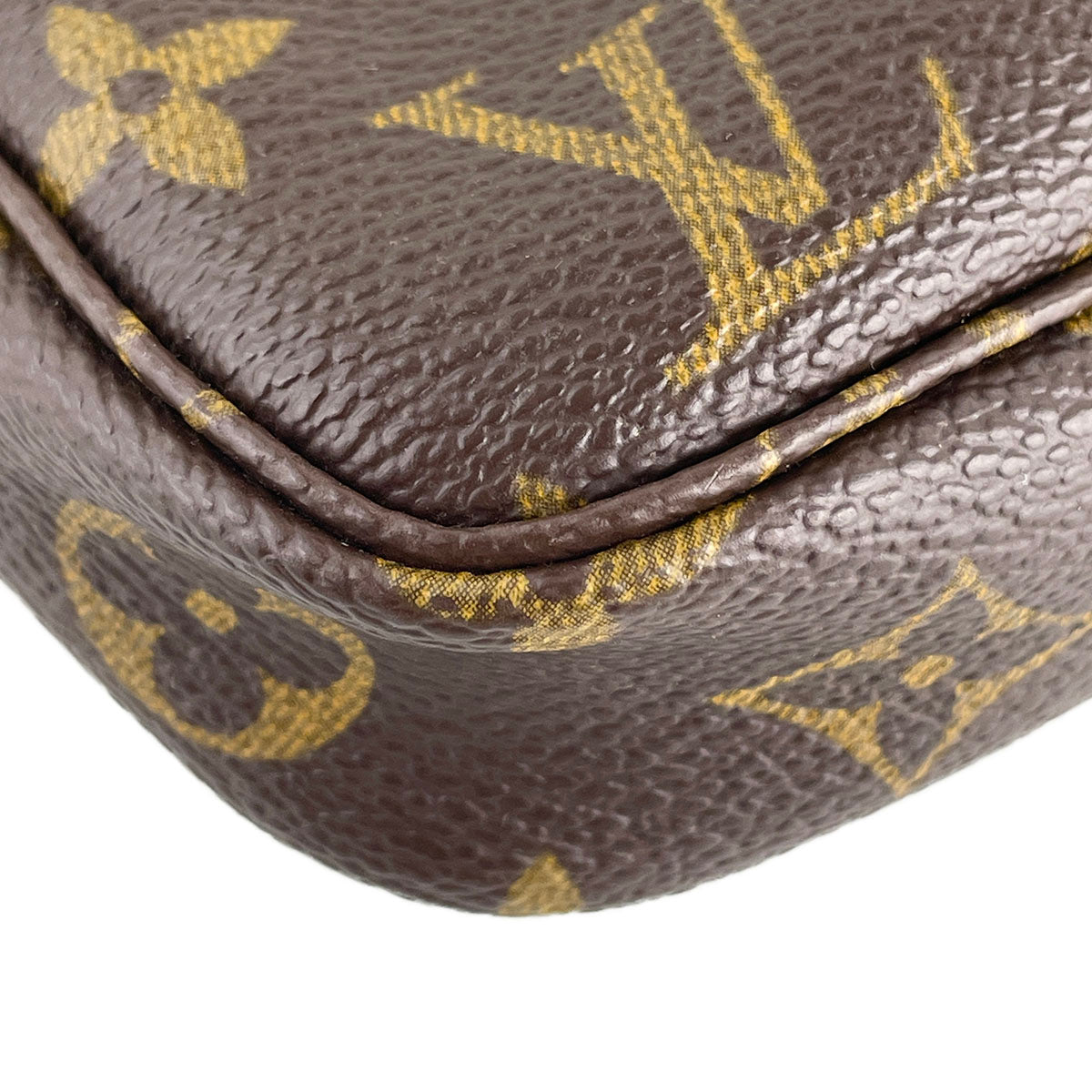 Louis Vuitton Monogram Pochette Accessoires Coated Canvas Brown Handbag 4844