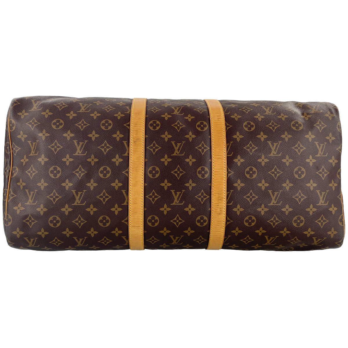 Louis Vuitton Monogram Keepall 55 Coated Canvas Fabric Brown Boston Bag 4888