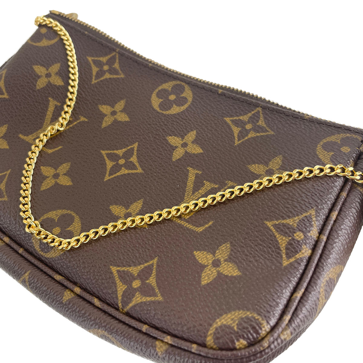 Louis Vuitton Monogram Mini Pochette Accessoires Coated Canvas Brown Pouch 4903