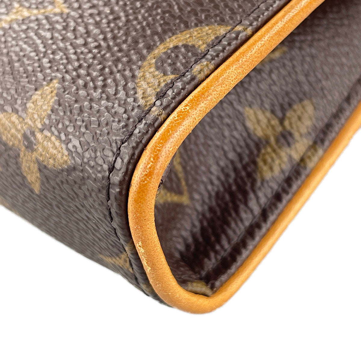 Louis Vuitton Monogram Pochette Florentine Coated Canvas Suede Brown Pouch 4875