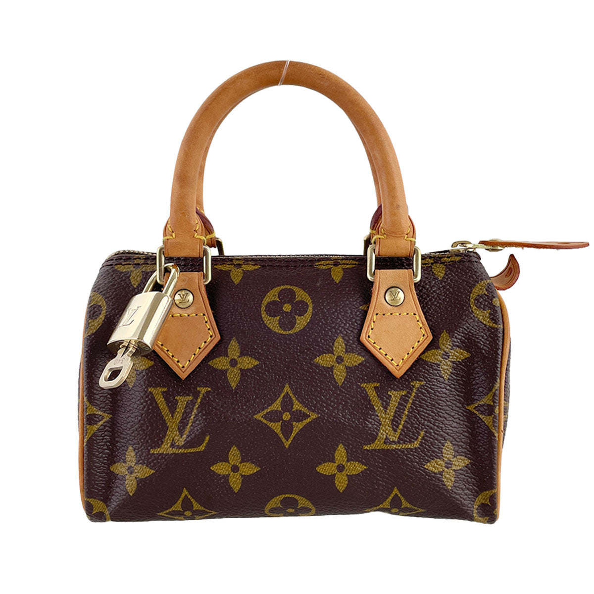 Louis Vuitton Monogram Mini speedy Coated Canvas Fabric Brown Handbag 4896