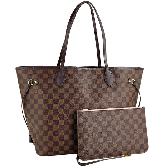 Louis Vuitton Damier Neverfull MM Coated Canvas Fabric Brown Tote bag 4826